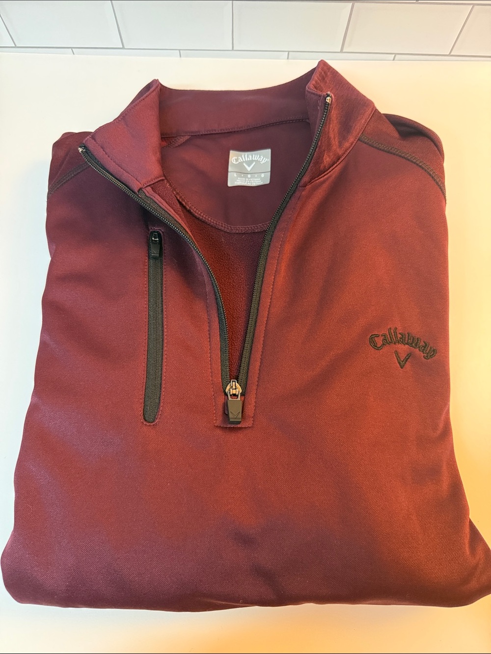 Callaway Men’s Zip-Up Sweater in Burgundy